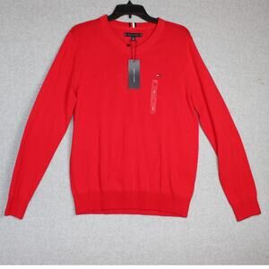 NWT Women's Tommy Hilfiger Pullover V Neck Sweater Red Size Small‎ Petite